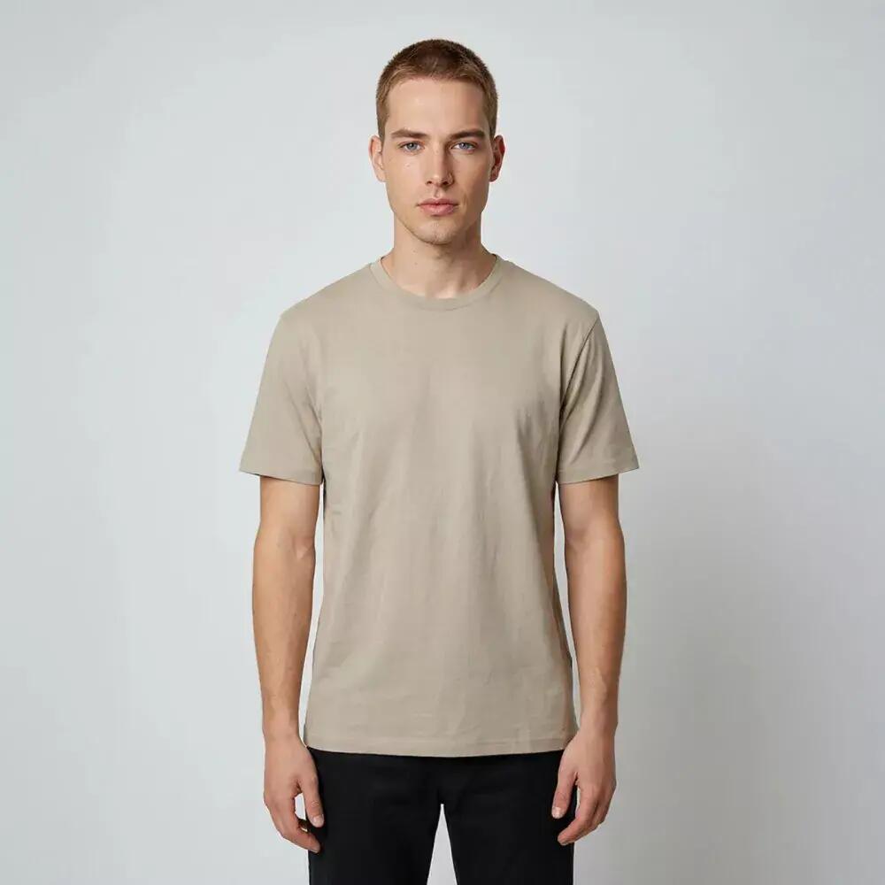 T-shirt de Balade en forêt homme biologique TIRO Beige 2/3