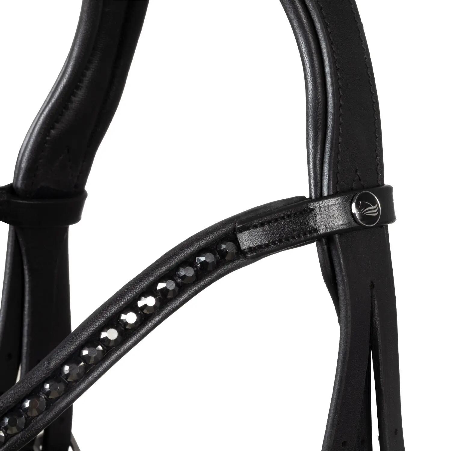 Cabeçada de dressage modelo hemelite com rédeas de borracha 6/7