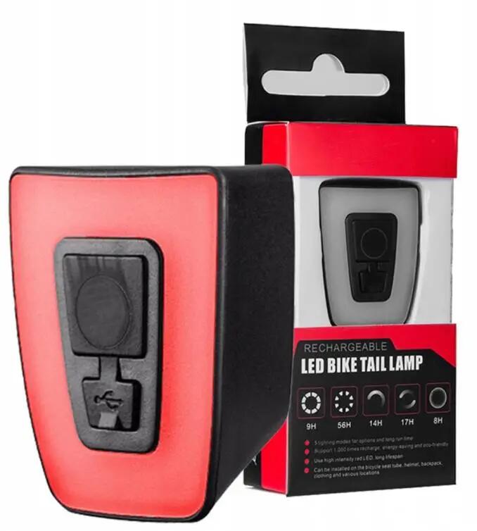 Lampka rowerowa tylna, na sztyce ROXAR na kask USB IPX5 20LM 13/13
