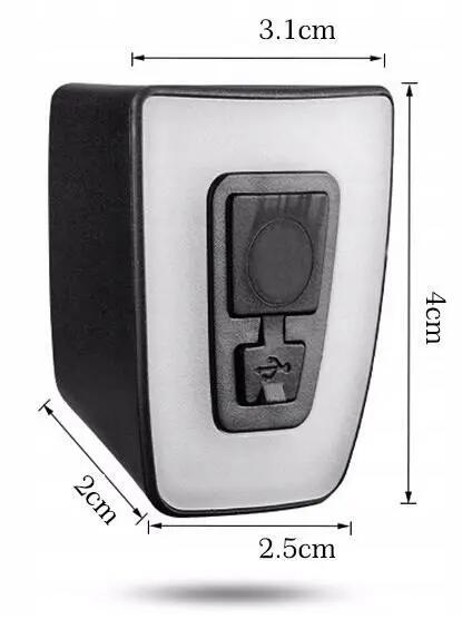 Lampka rowerowa tylna, na sztyce ROXAR na kask USB IPX5 20LM 10/13