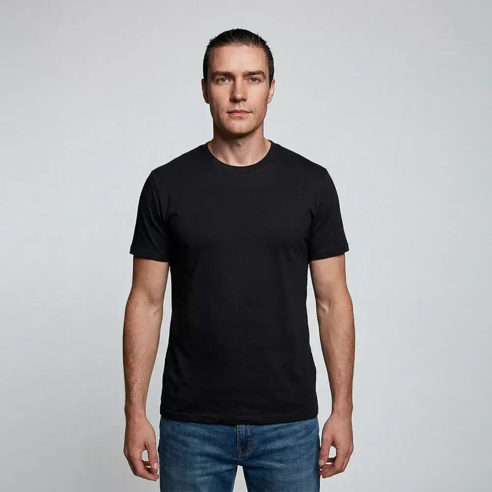 T-shirt de Balade en forêt homme biologique TIRO Noir 2/3