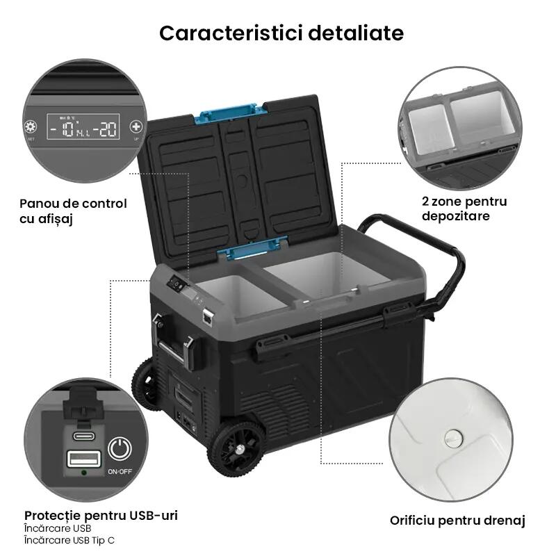 Frigider/Congelator auto cu doua zone -20°C cu Bluetoooth 7/9
