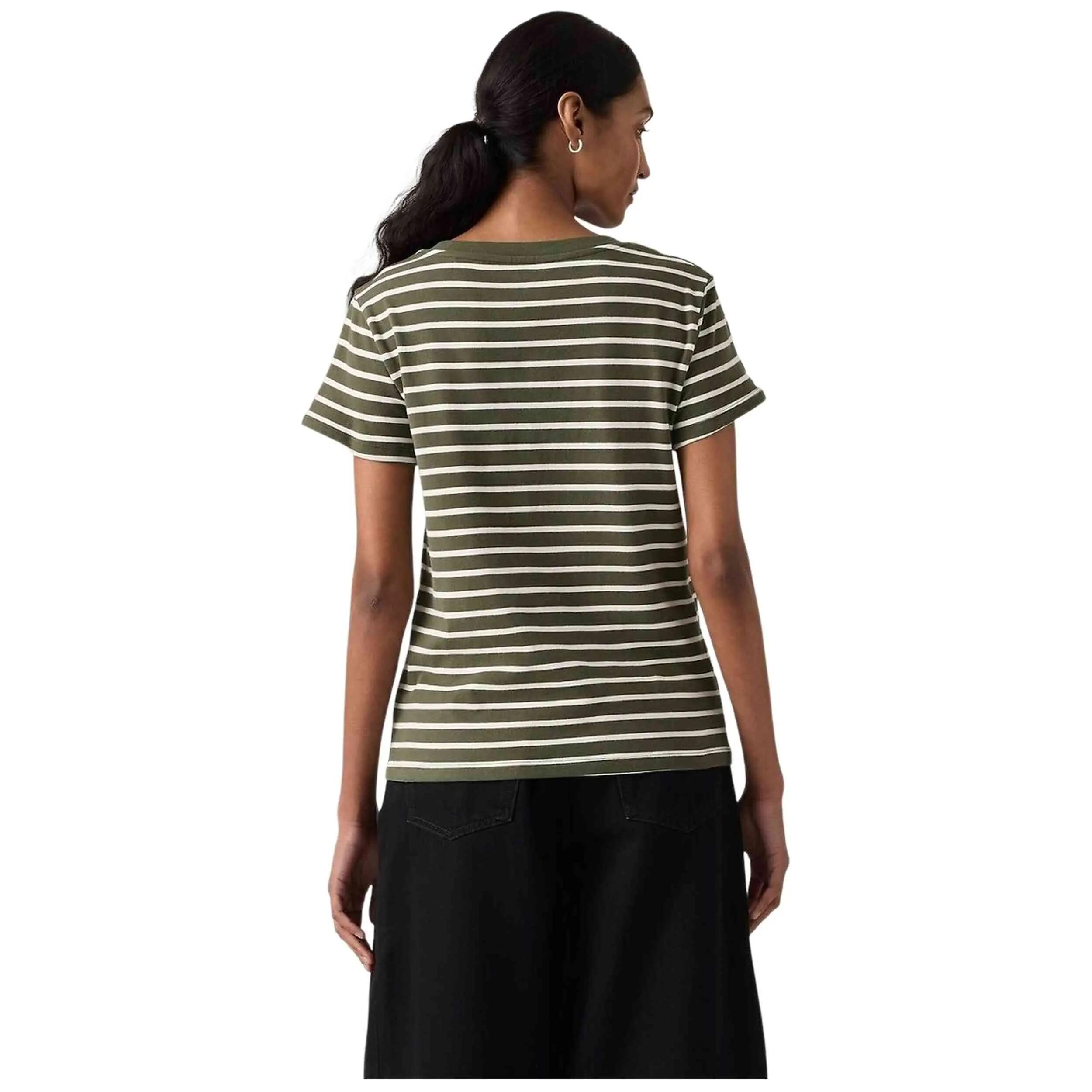 T-shirt Levi's modèle PERFECT VNECK EMILY STRIPE DEE pour femmes 2/5