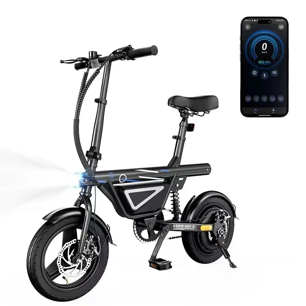 Bicicleta urbana eléctrica plegable iScooter EB1S 14", 250 W, 432 Wh 2/10