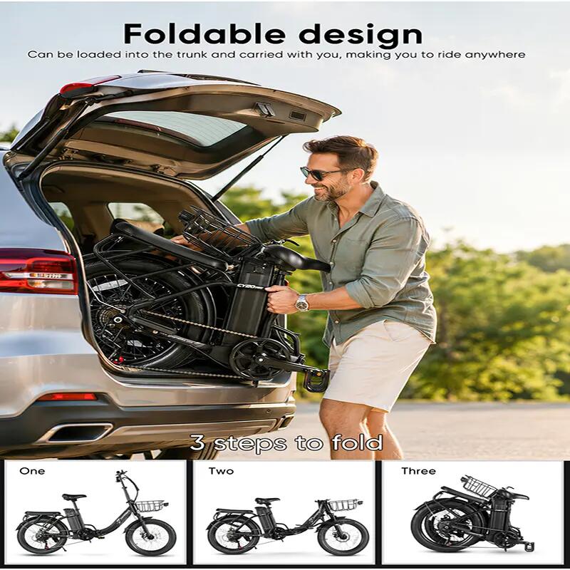 Bicicleta elétrica SAMEBIKE CY20PRO, bateria 48V 13Ah, pneus de 20 polegadas 10/11