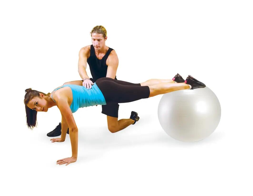 Gymnic Fit-Ball Palla fitness antiscoppio bianco perla Ø 55 cm 5/8
