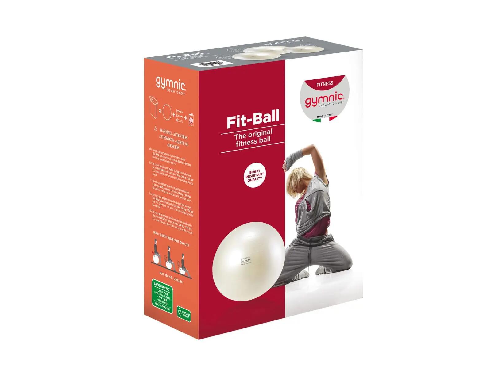 Gymnic Fit-Ball Palla fitness antiscoppio bianco perla Ø 55 cm 4/8