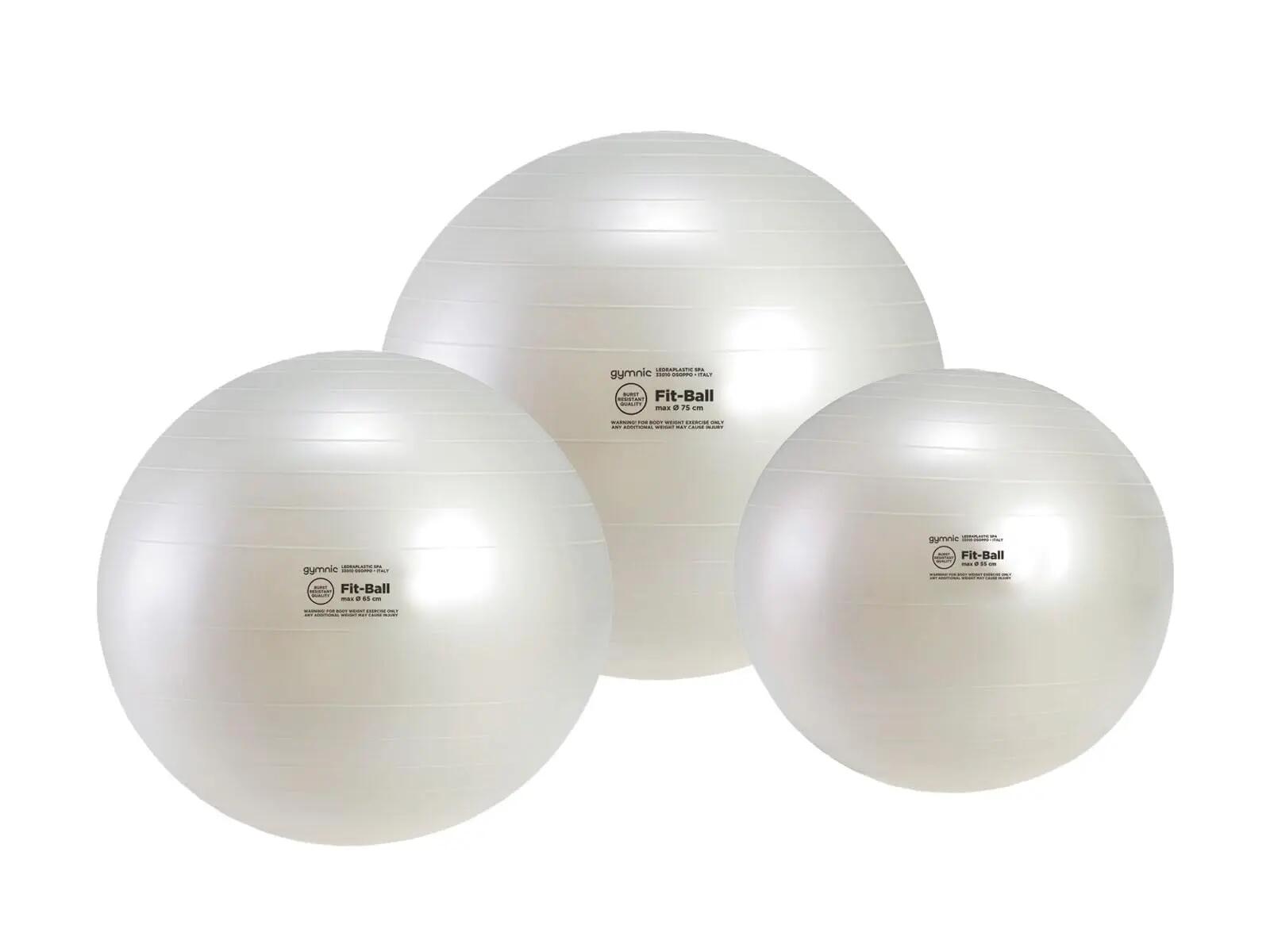 Gymnic Fit-Ball Palla fitness antiscoppio bianco perla Ø 55 cm 3/8