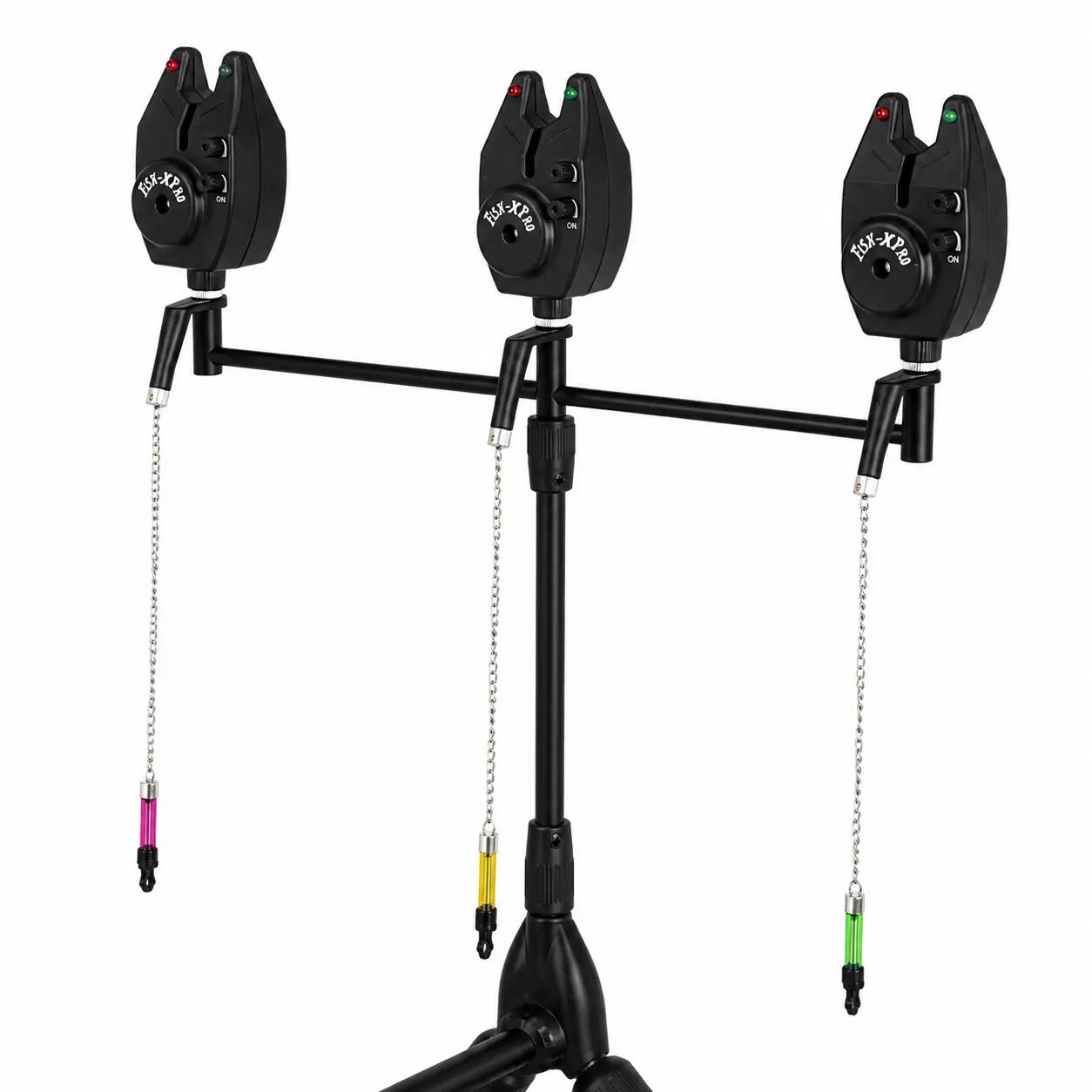 Fish-Xpro Basic Rod Pod Set - Für 3 Ruten - Mit Bissanzeigern und Hangern 4/7