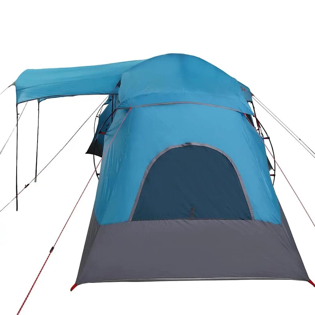 Tent - camping - familietent 6p - waterdicht - blauw, grijs 6/8