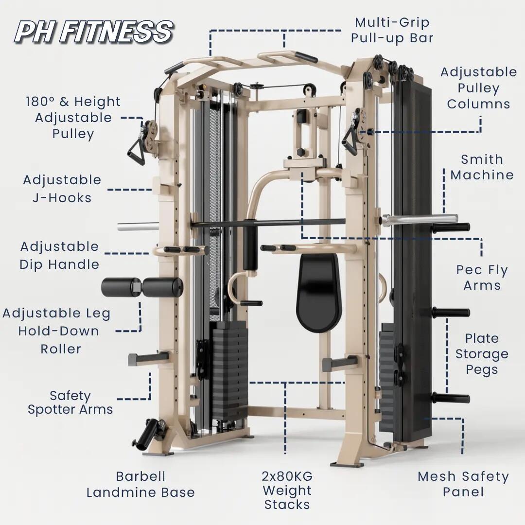 Fusion X Power Rack con máquina Smith y pec deck – 160 kg 8/9