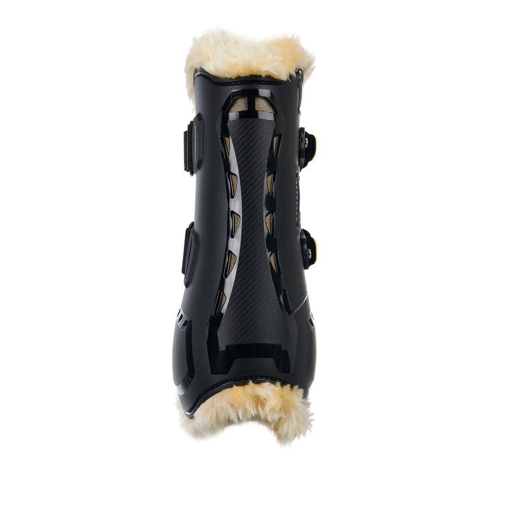 Polyurethane tendon boots with synthetic sheepskin