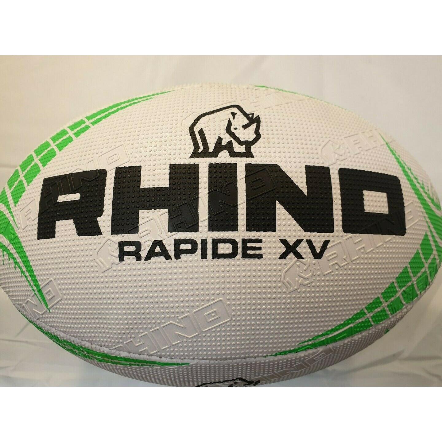Rapide XV Rugby Ball (White/Green) 3/4
