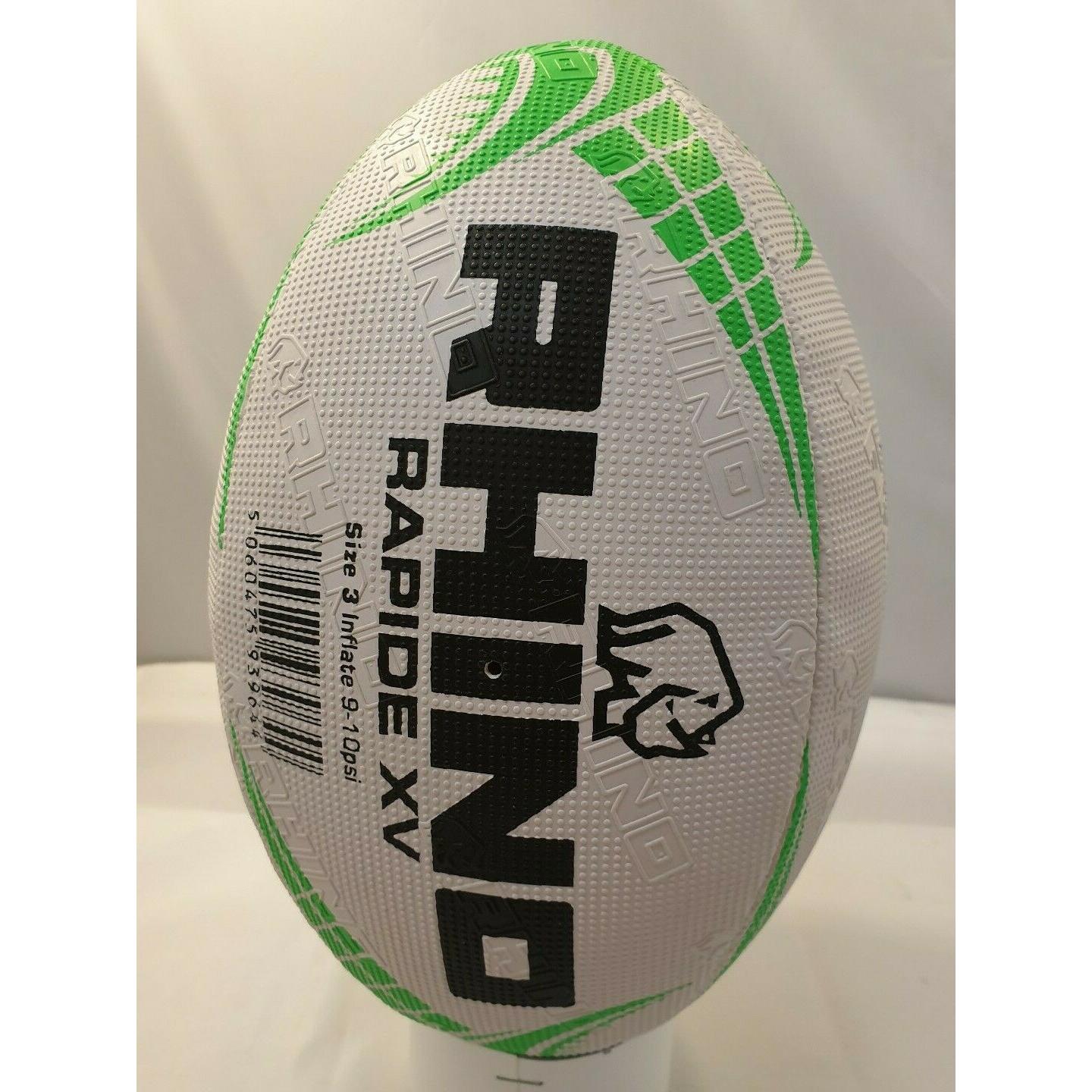 Rapide XV Rugby Ball (White/Green) 4/4