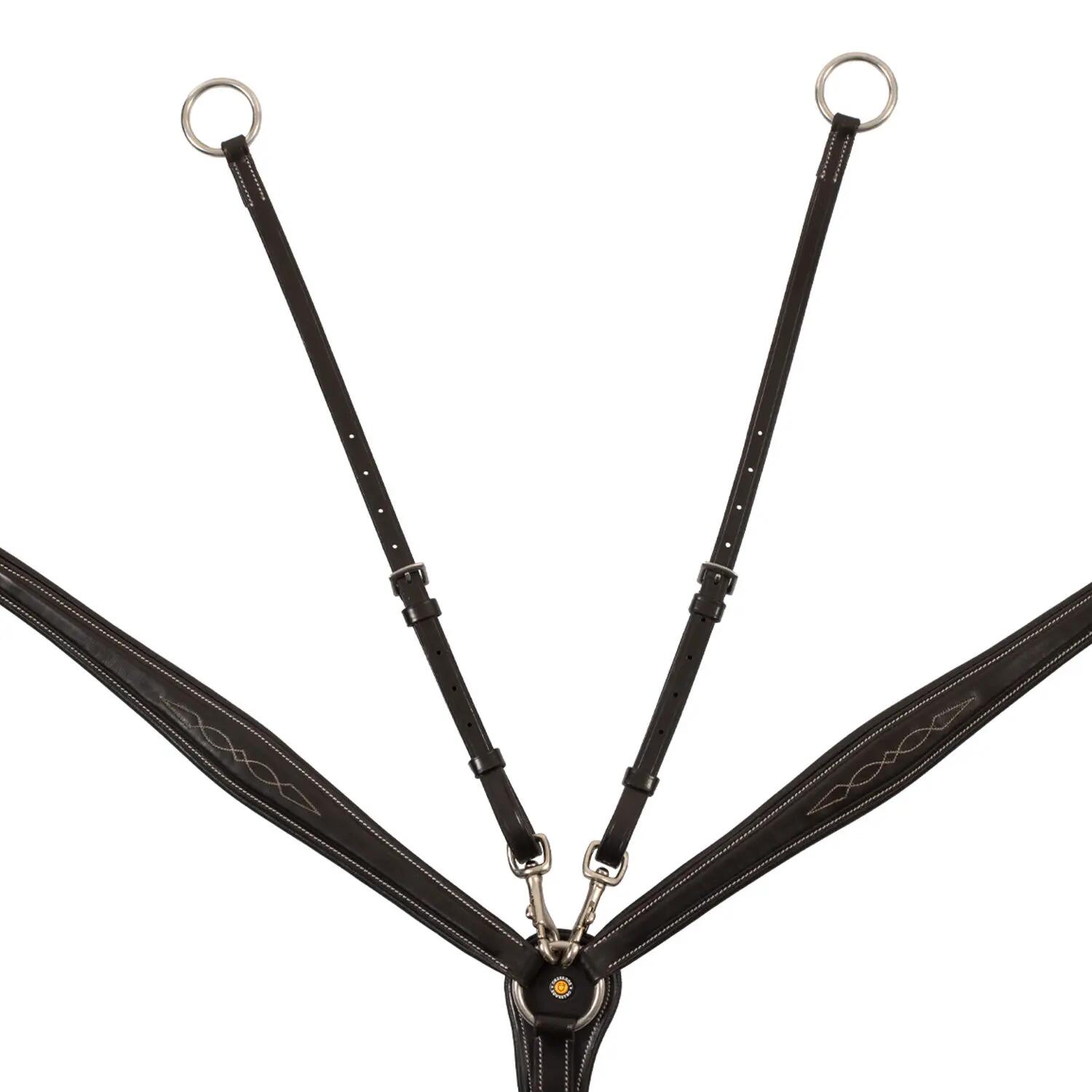 Peitoral com garfo em couro curtido e bordados 4/6