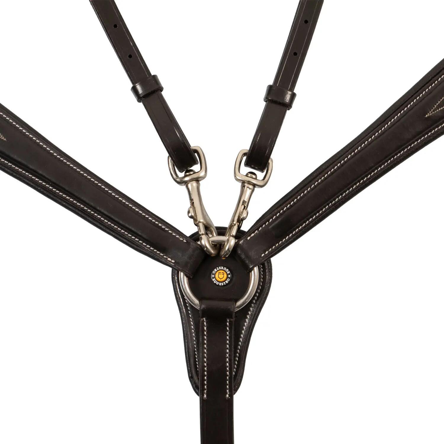Peitoral com garfo em couro curtido e bordados 2/6