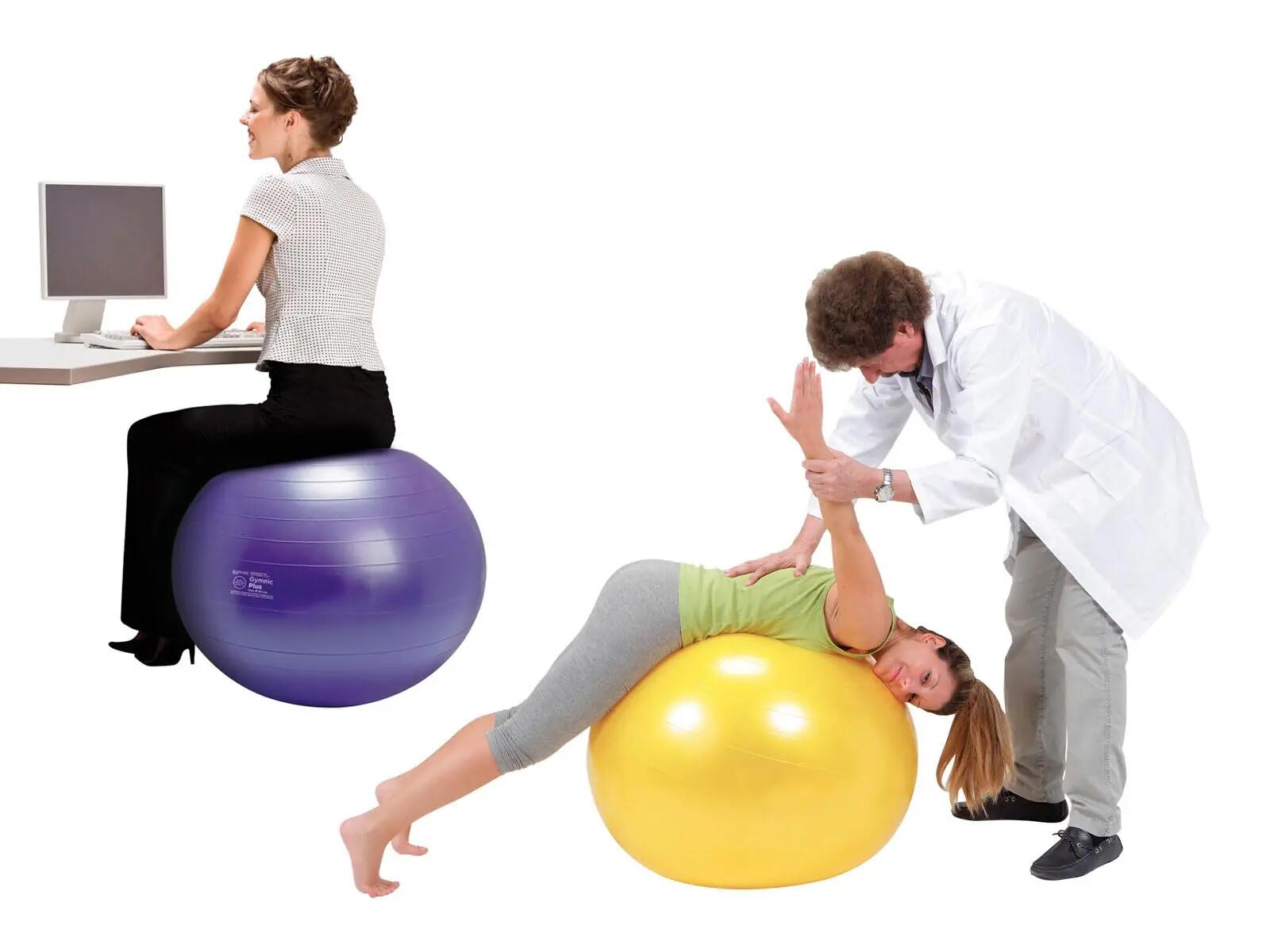 Gymnic Plus Palla fitness antiscoppio Ø 65 cm grigia 2/6