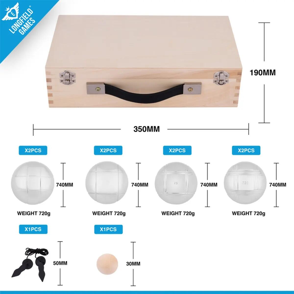 Sportec Set de pétanque en coffret - 8 boules 2/6