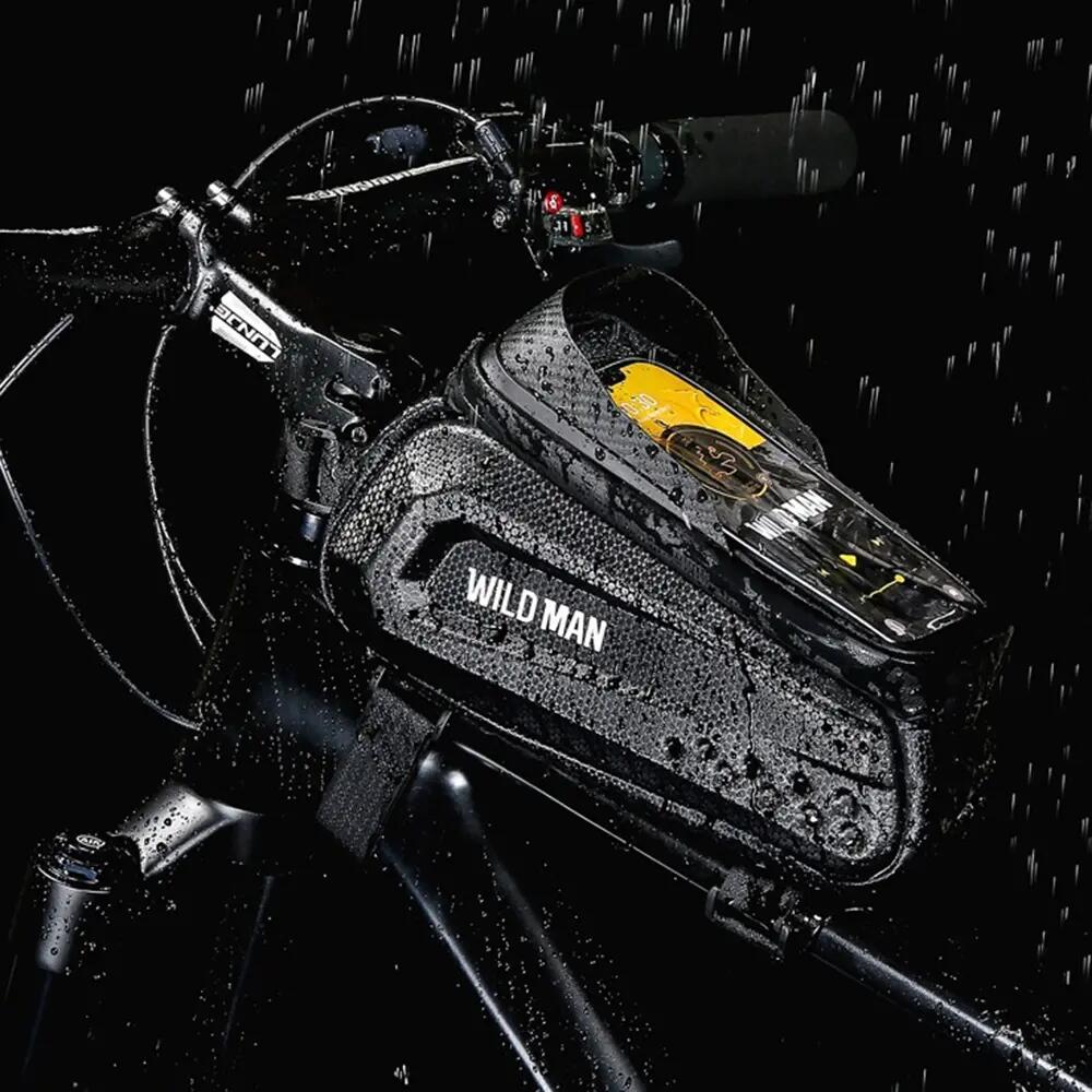 Sacoche de cadre de vélo avec porte téléphone tactile WILD MAN 3/4