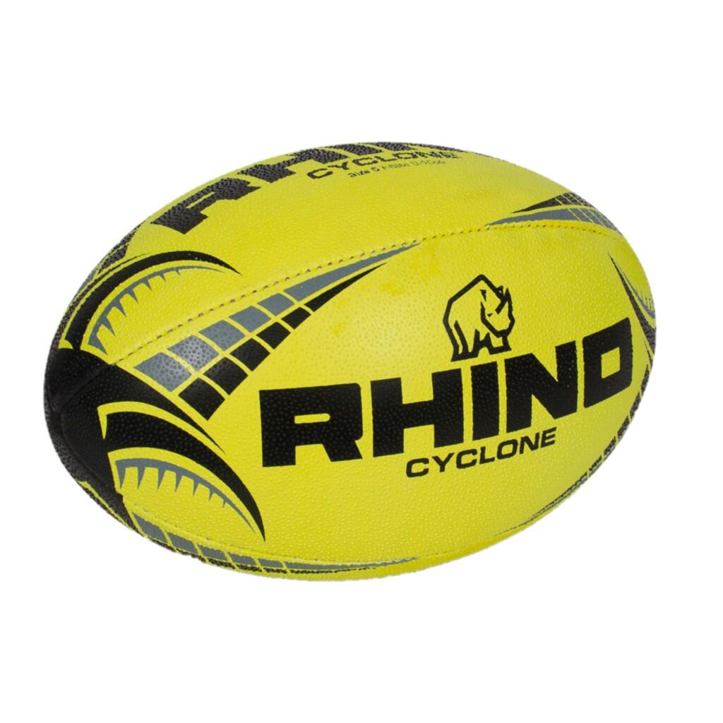 Cyclone Rugby Ball (Fluorescent Yellow) 1/3