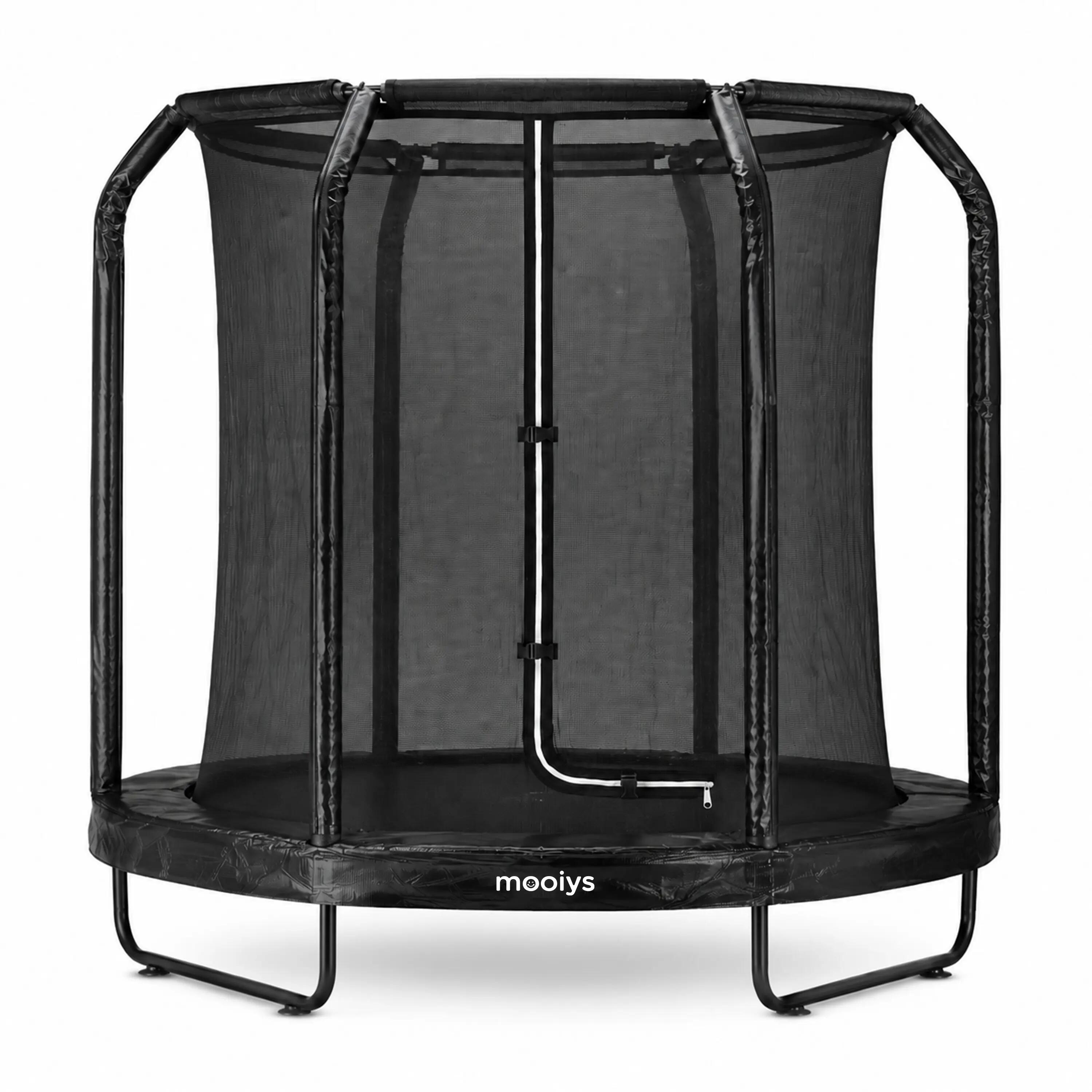 Mooiys Kinder Trampoline 244cm - Met Veiligheidsnet en Ladder - Zwart 1/5
