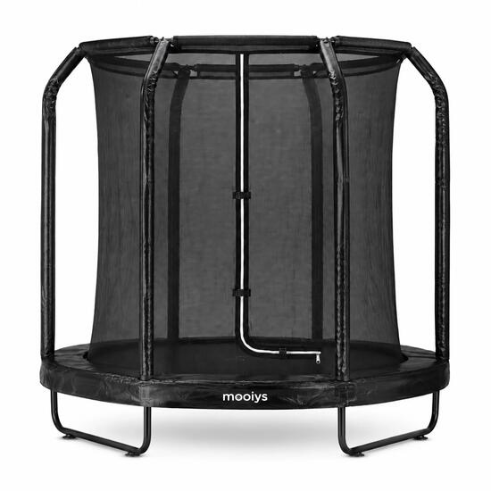 Mooiys Trampoline Enfant 244 cm - Avec Filet de Sécurité et Échelle - Noir