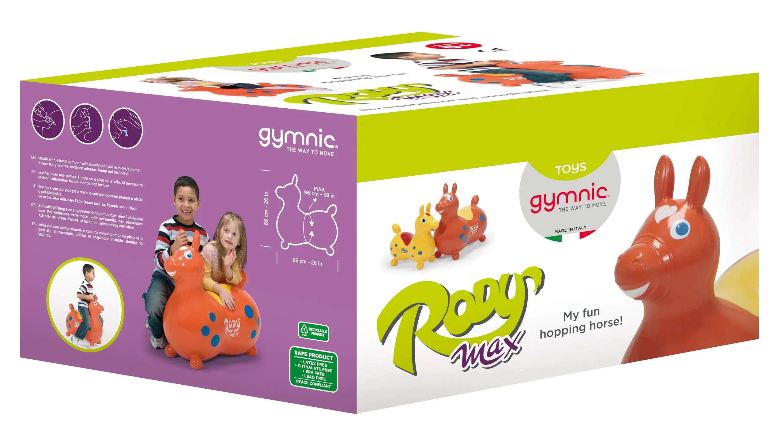 Gymnic Rody Max Cavallo gonfiabile cavalcabile maxi arancione 9/9
