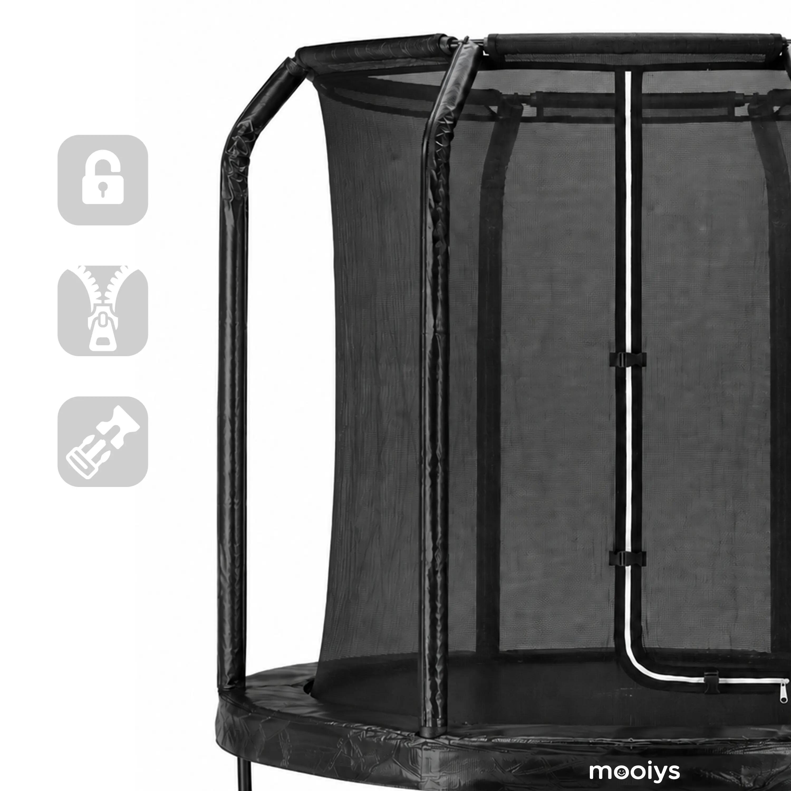 Mooiys Kinder Trampoline 244cm - Met Veiligheidsnet en Ladder - Zwart 5/5