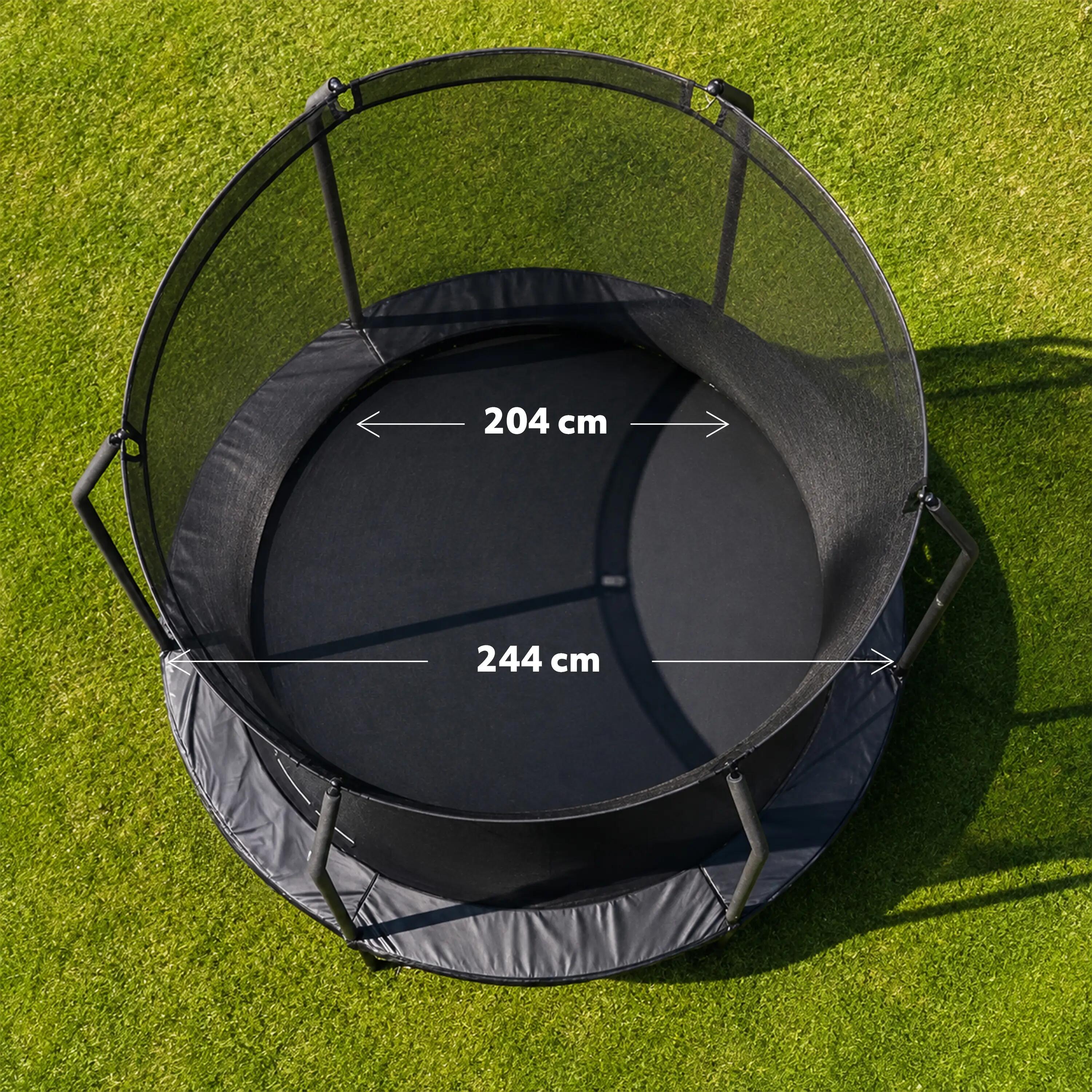 Mooiys Kinder Trampoline 244cm - Met Veiligheidsnet en Ladder - Zwart 4/5