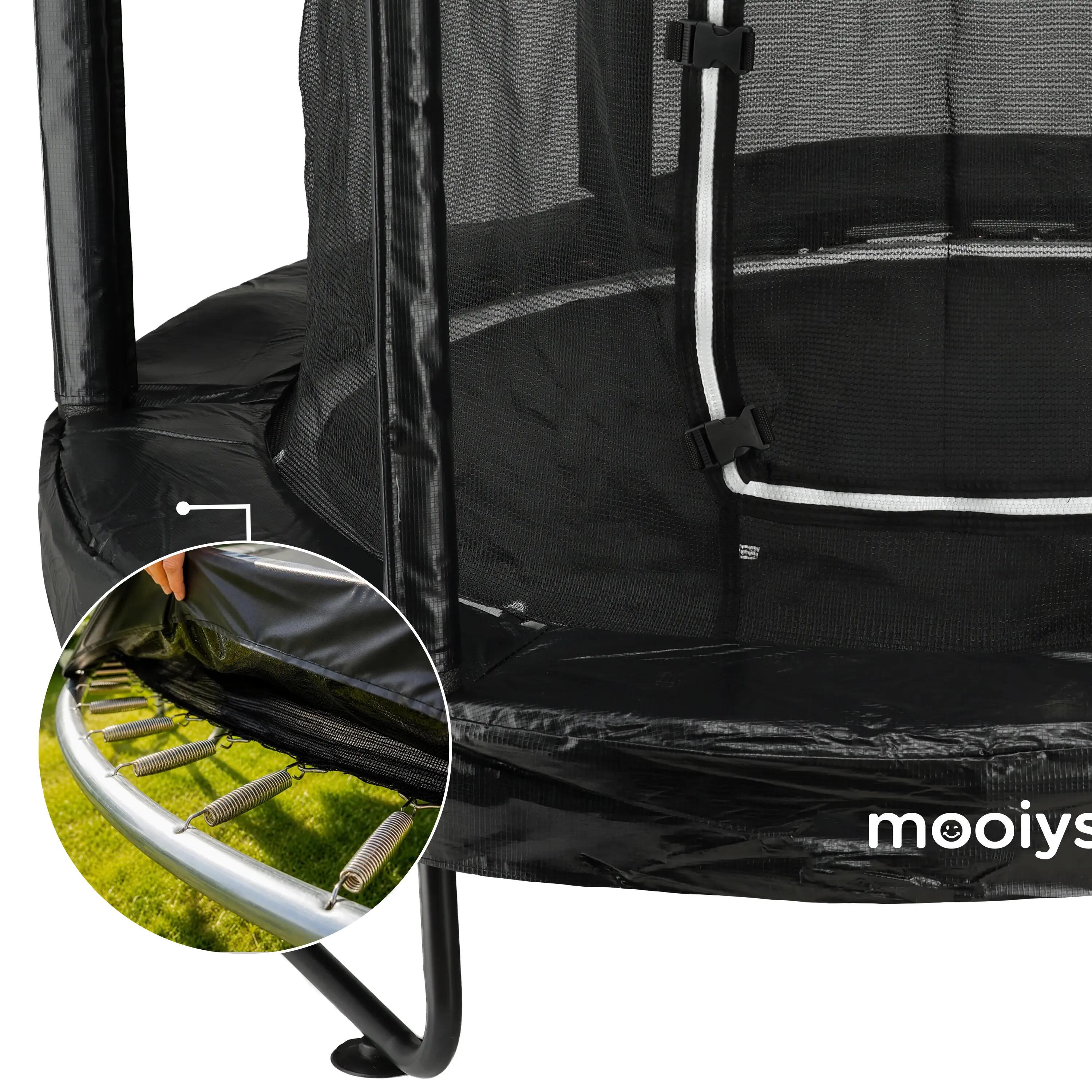 Mooiys Kinder Trampoline 244cm - Met Veiligheidsnet en Ladder - Zwart 3/5
