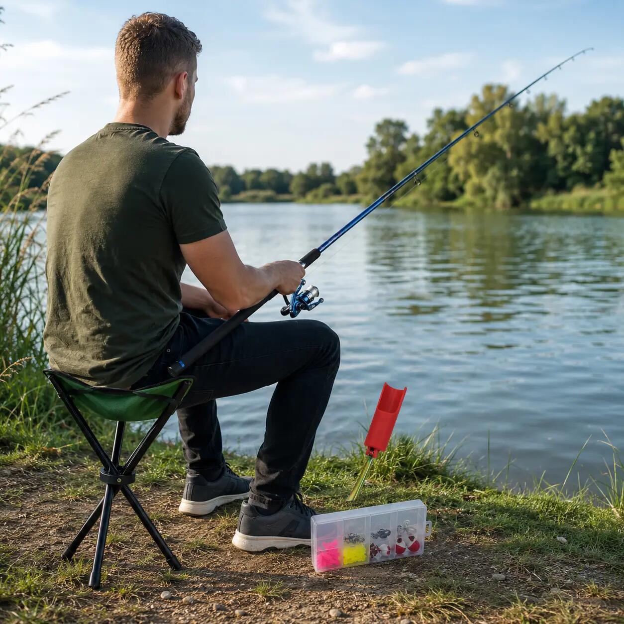 Fish-Xpro Ensemble de Pêche Firefly - Canne 2,10 m - Moulinet et Chaise 7/7