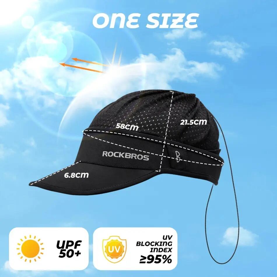 Sportowa czapka z daszkiem unisex Rockbros 18230003001 czarna 3/4
