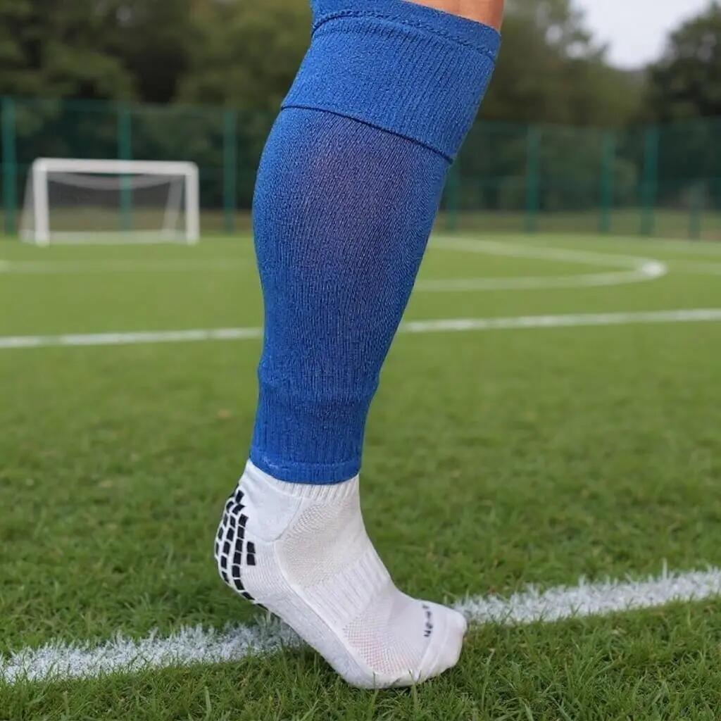 Fußball-Stulpen – blaue Socken ohne Fußteil 37-41 2/2