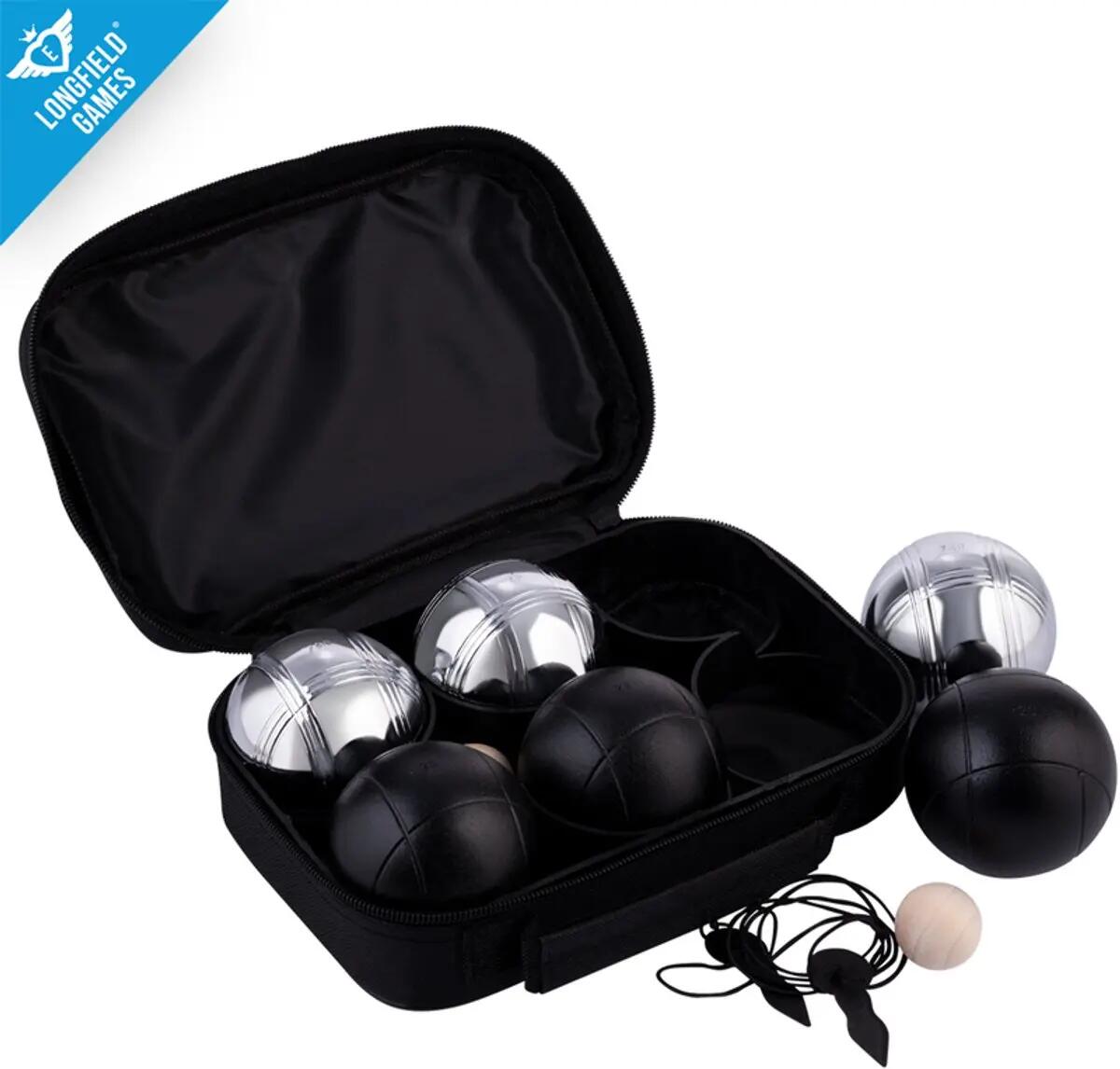 Sportec Set de pétanque en sac noir/argent - 6 boules 4/5