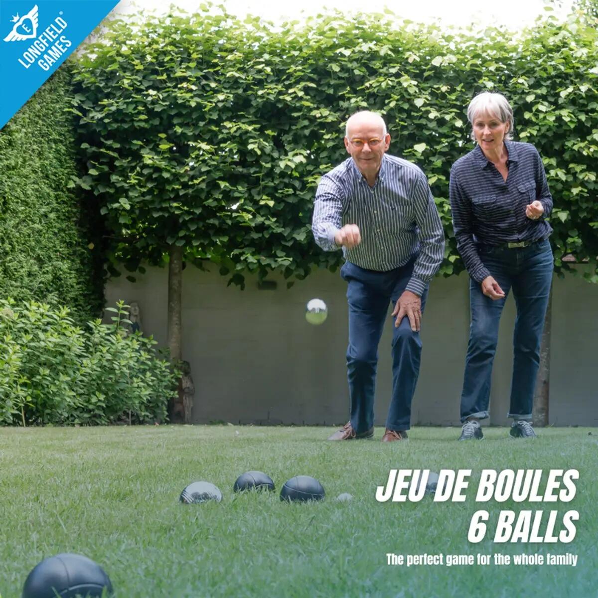 Sportec Set de pétanque en sac noir/argent - 6 boules 3/5