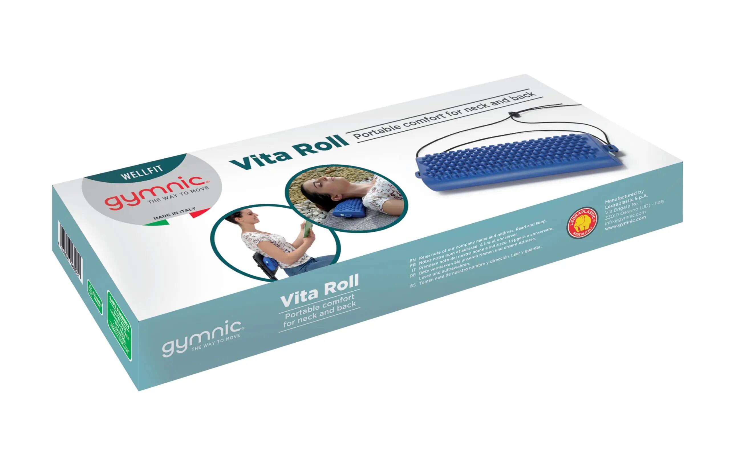 Gymnic Vita Roll Cuscino cilindrico gonfiabile 30x12 cm blu 8/8
