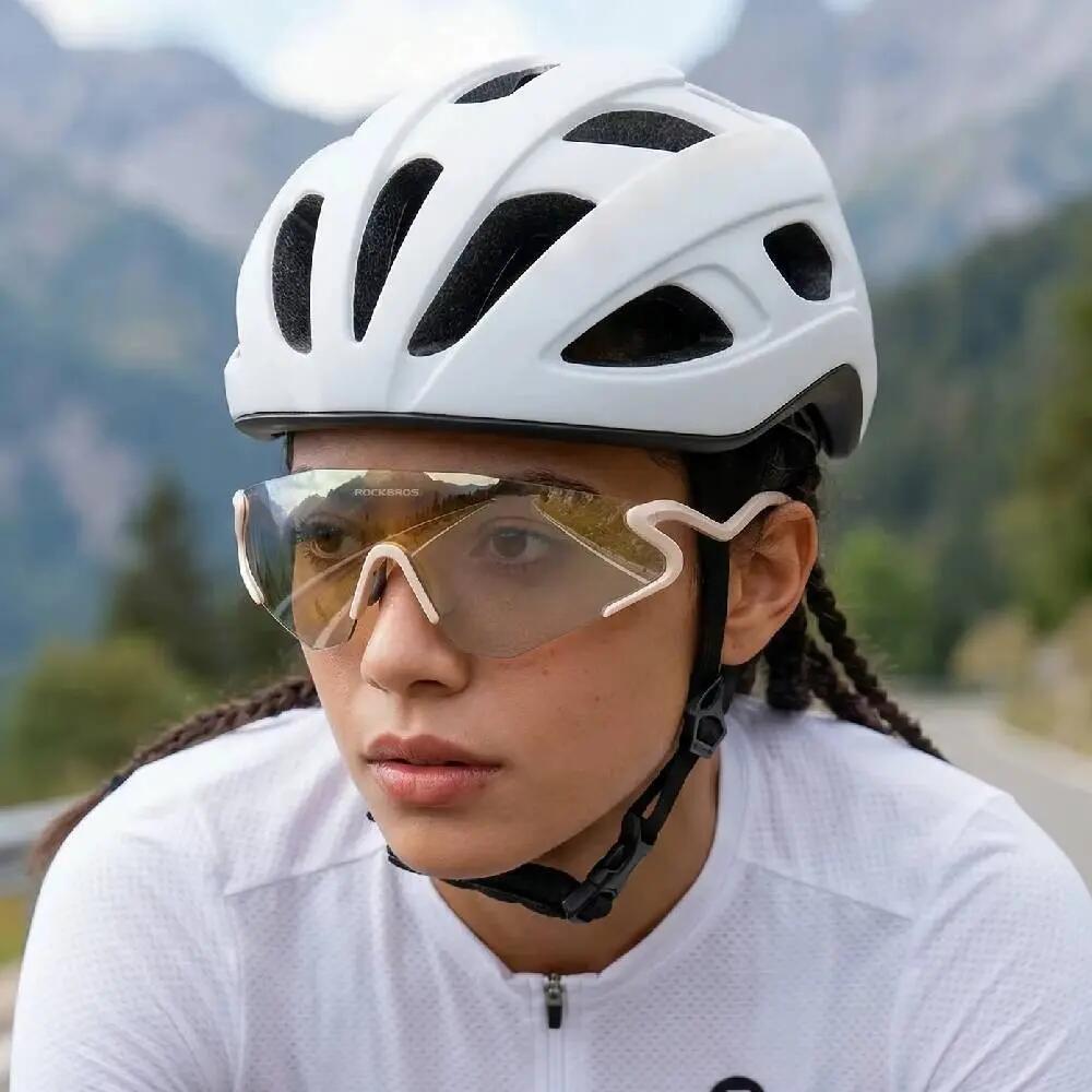 Okulary rowerowe, kolarskie / sportowe fotochrom ROCKBROS różowe 7/7
