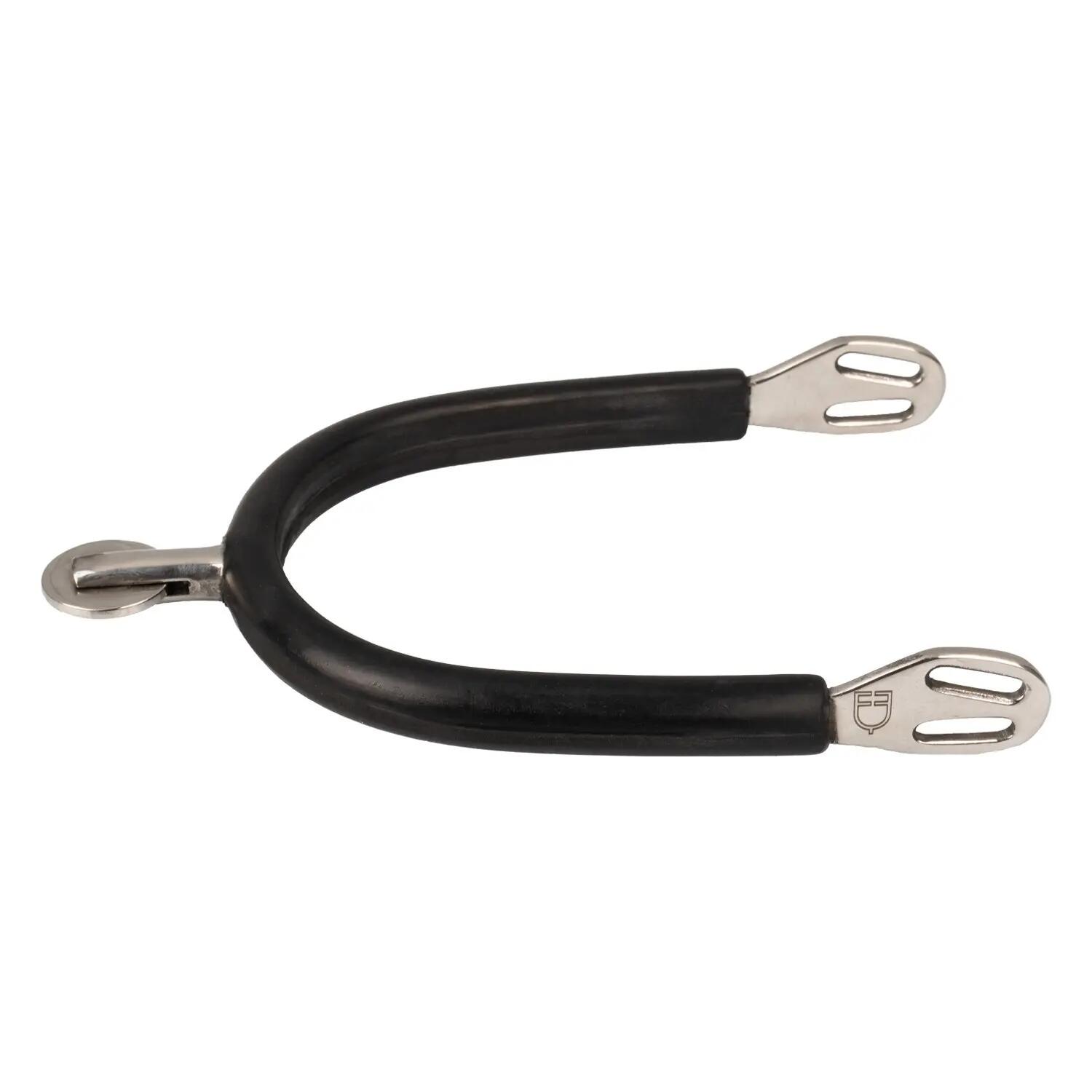 Espuelas de acero inoxidable recubiertas de goma con rodela lisa horizontal. 1/3
