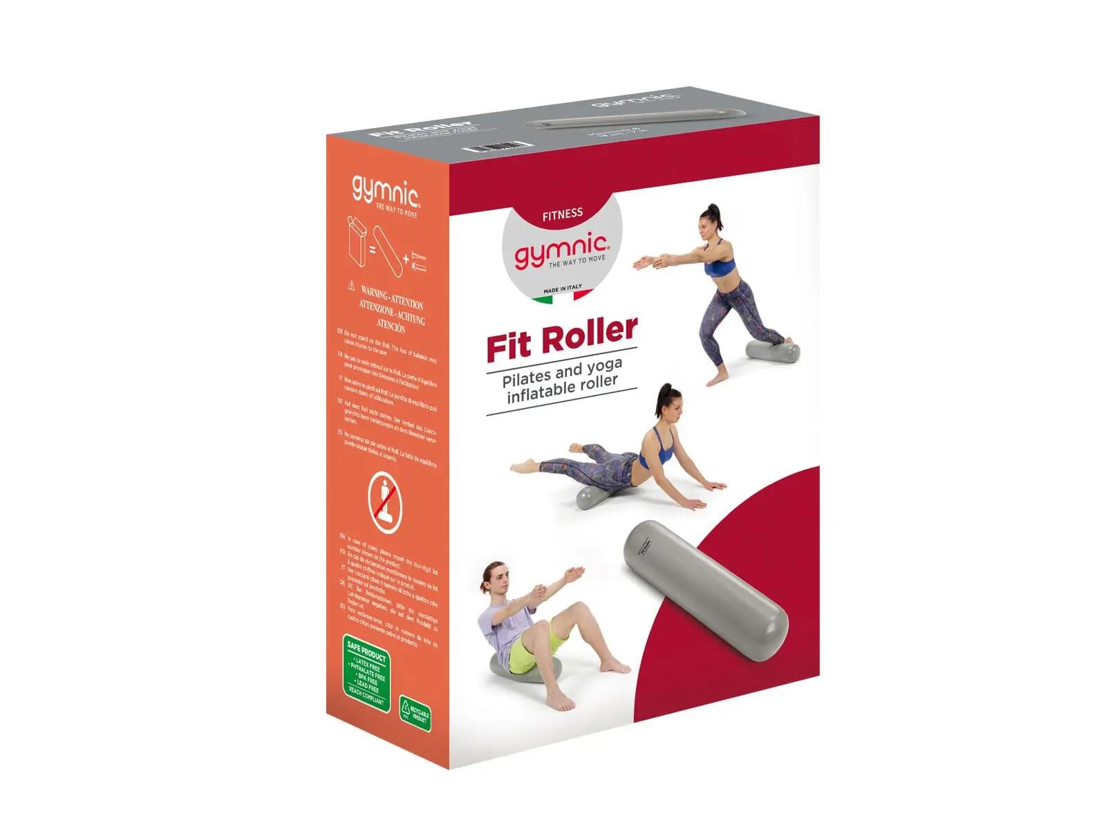 Gymnic Fit Roller Rullo Pilates gonfiabile grigio stretching e core 5/5
