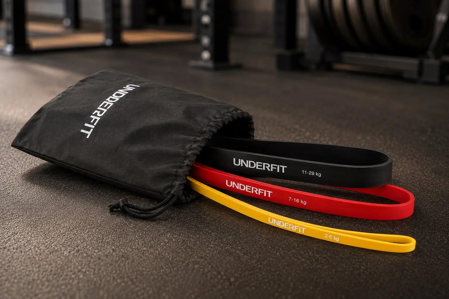 Gumy do podciągania zestaw 3 szt. z uchwytem do drzwi UNDERFIT Power Band 8/8