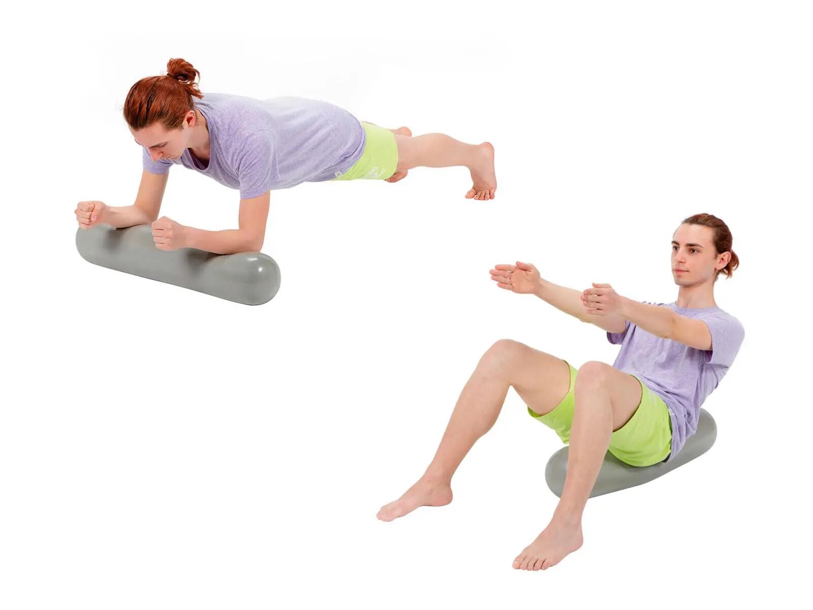 Gymnic Fit Roller Rullo Pilates gonfiabile grigio stretching e core 4/5