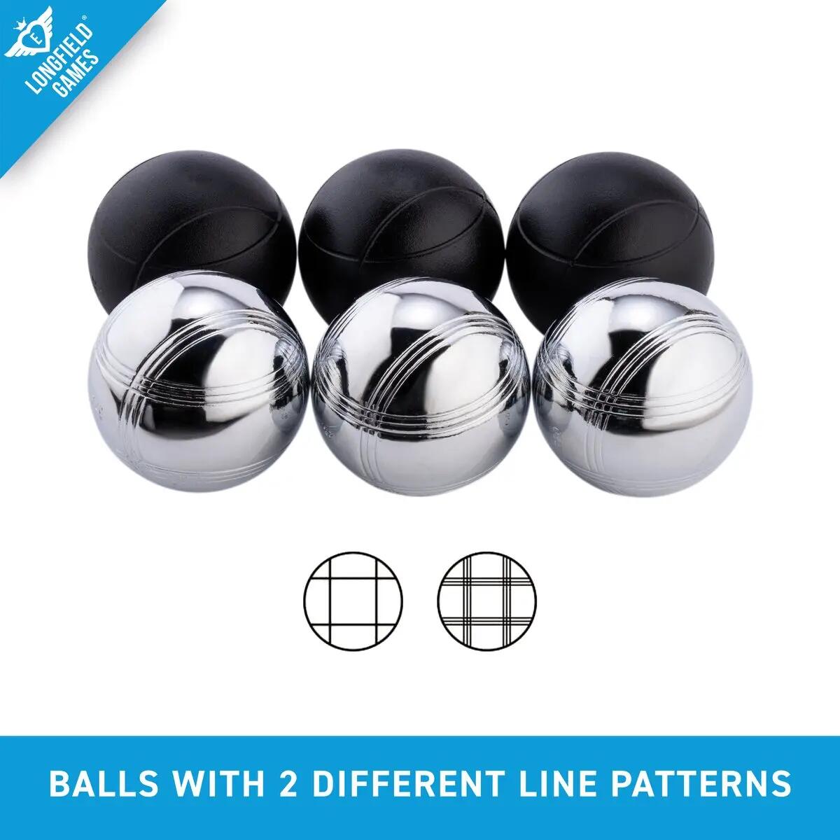 Sportec Set de pétanque en coffret noir/argent - 6 boules 3/5