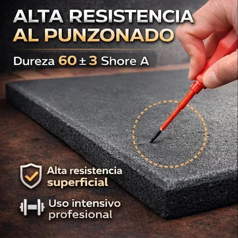 Placa de Borracha Impact Pro 1x1m x 20mm Preta 1 und 4/8