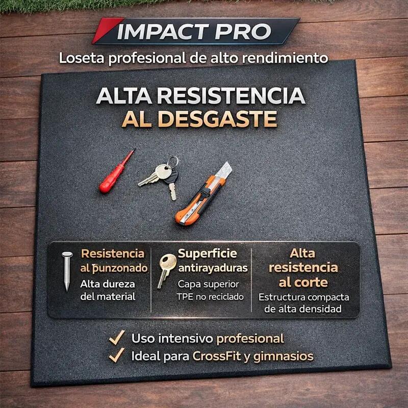 Placa de Borracha Impact Pro 1x1m x 20mm Preta 1 und 2/8