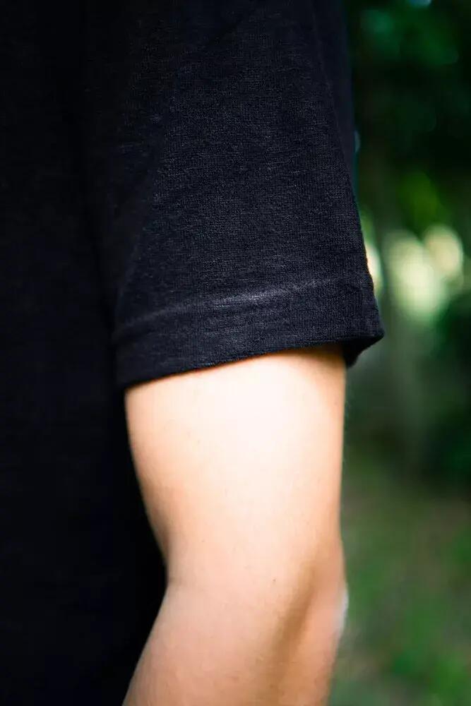 Polo de Randonnée homme confort, anti UV LONAN Noir 5/5