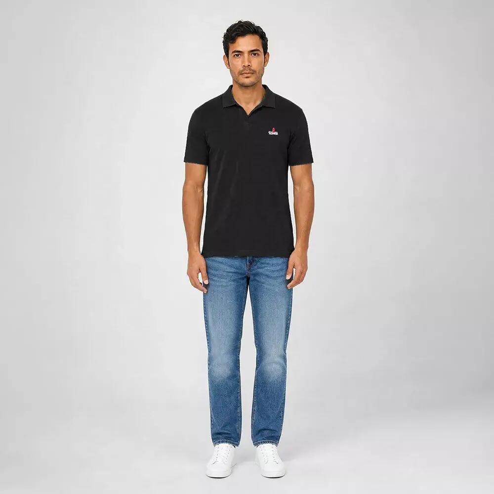 Polo de Randonnée homme confort, anti UV LONAN Noir 3/5