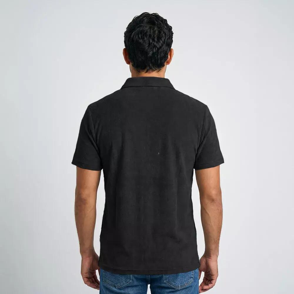 Polo de Randonnée homme confort, anti UV LONAN Noir 2/5