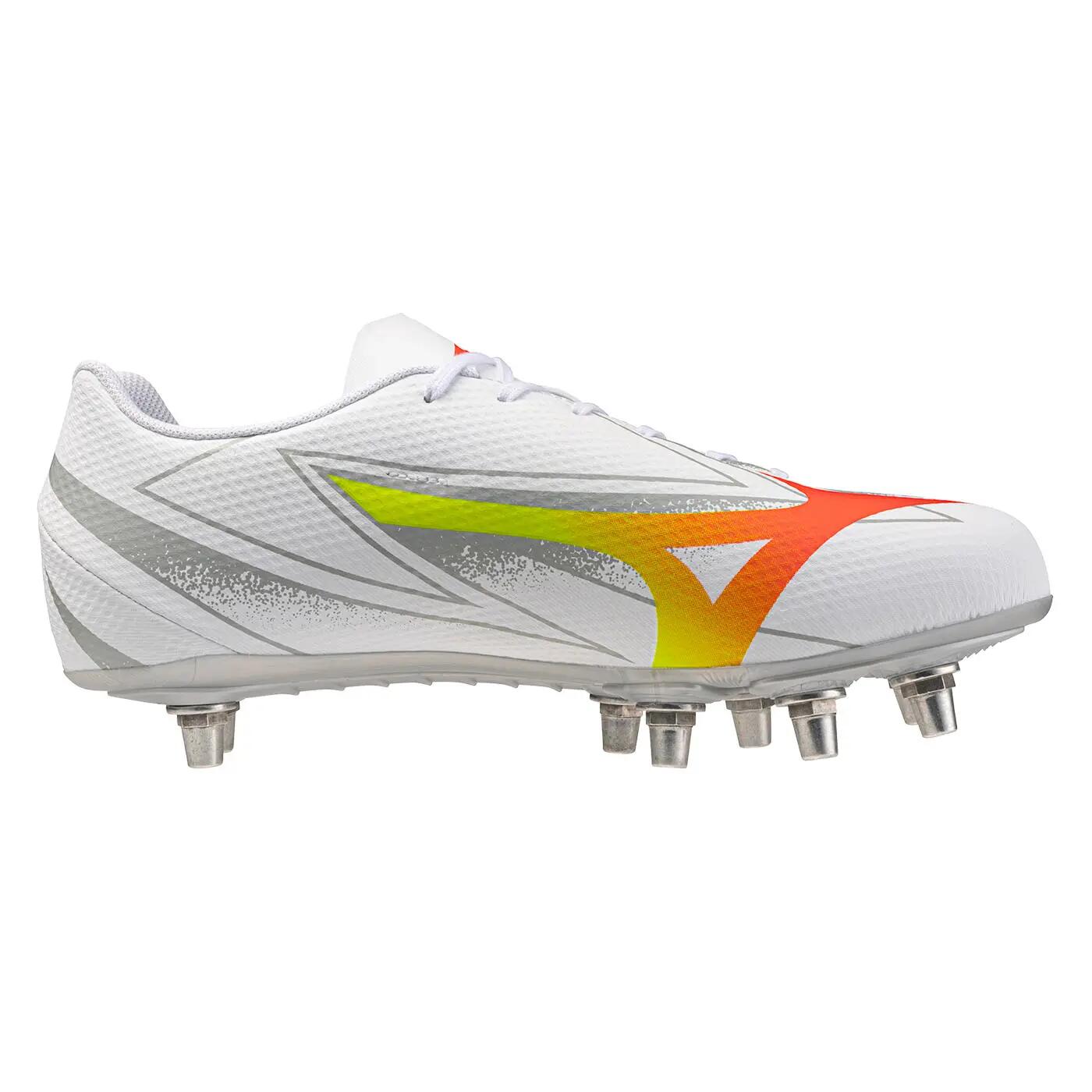 Crampons de rugby Mizuno Waitangi Pro Blanc, gris et orange 3/5