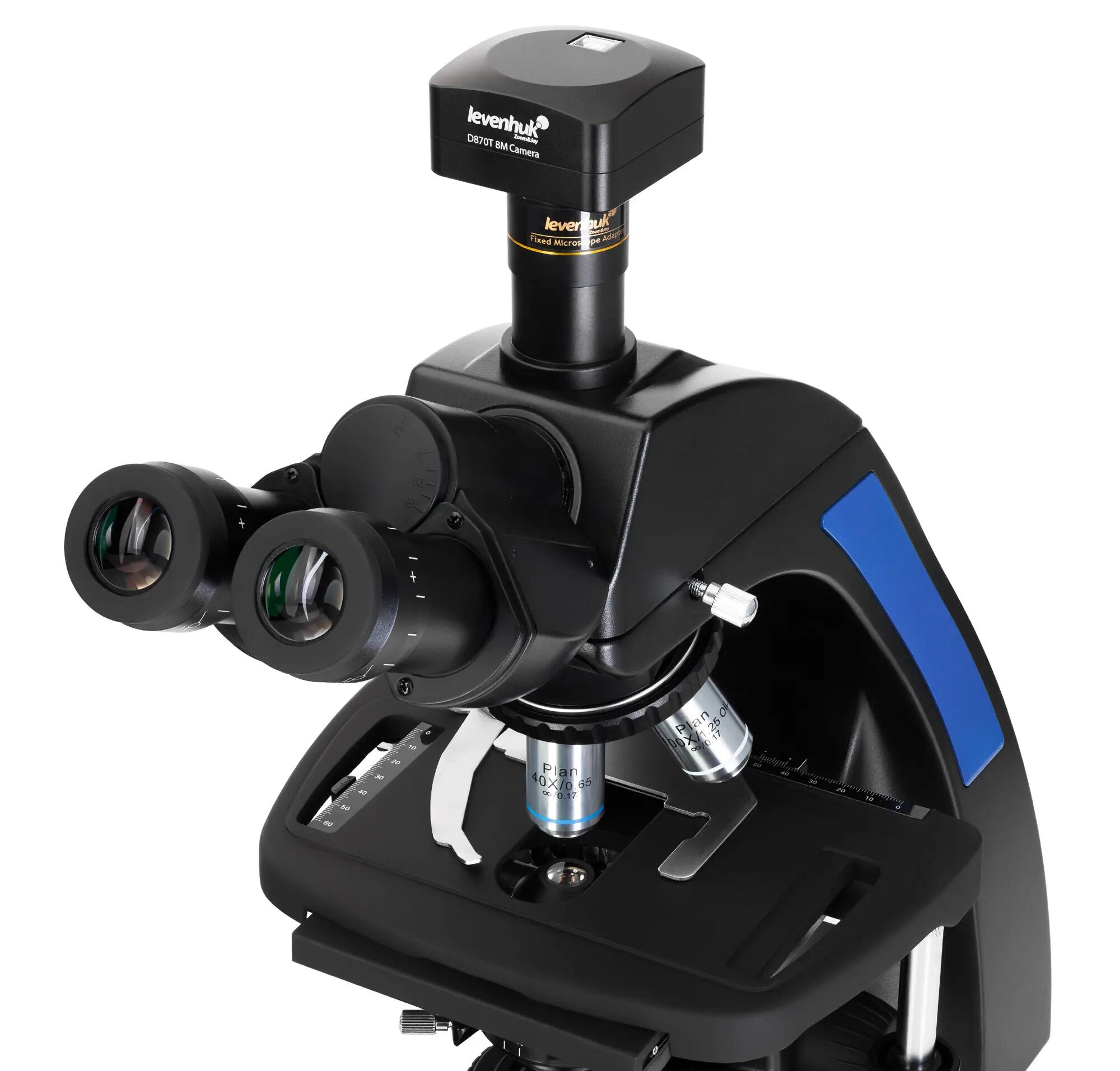 Microscopio trinoculare digitale D870T - 8MP - nero 6/6