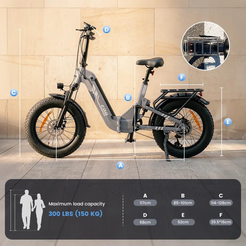 Opvouwbare elektrische stadsfiets iScooter EB8 250W 720Wh 20-inch 8/11